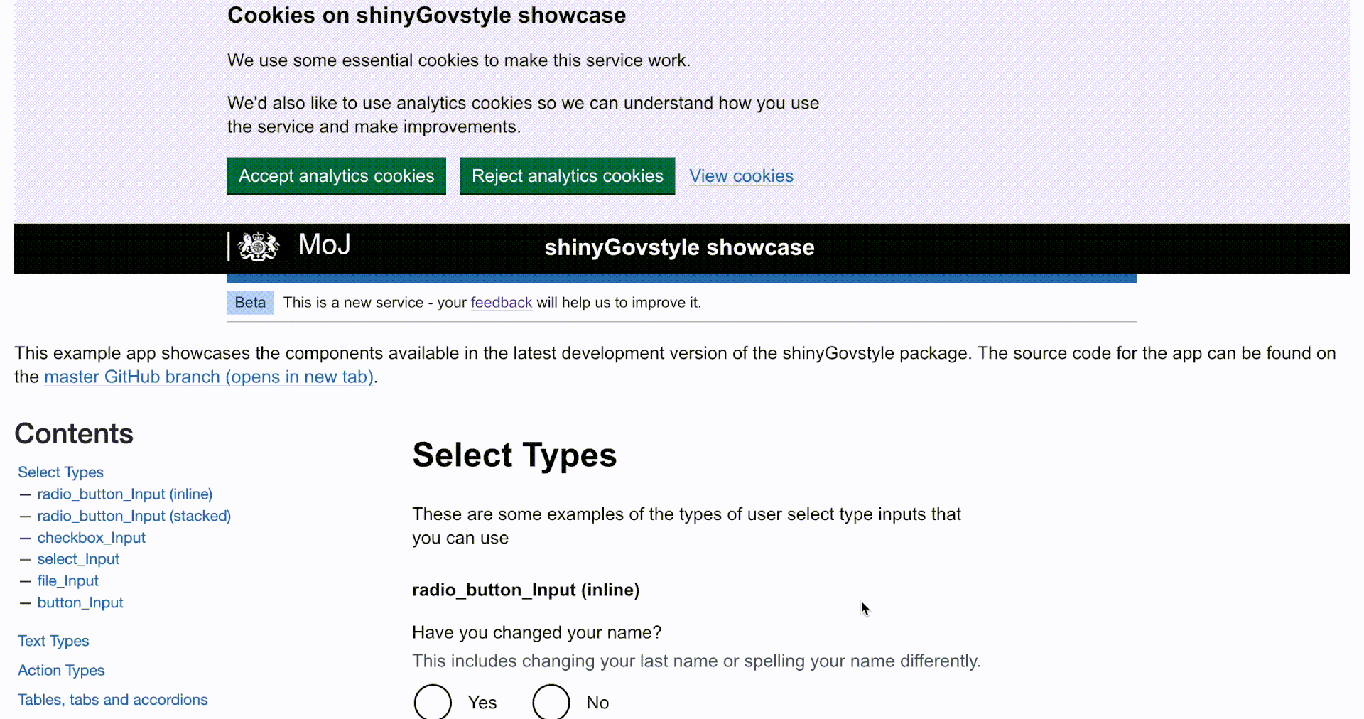example app demonstration